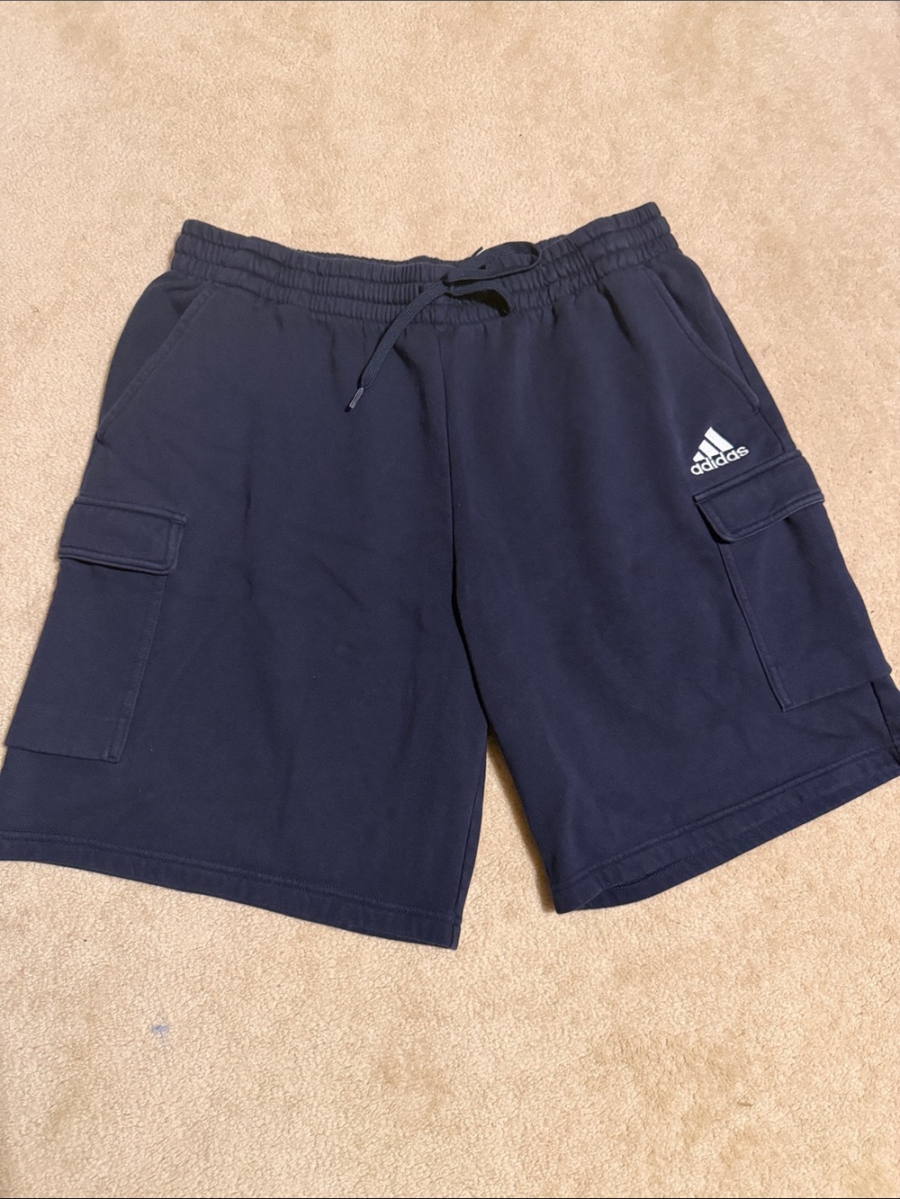 adidas Men's Dark Navy Cargo Shorts with Logo